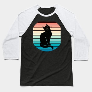 Black cat watching sunset Baseball T-Shirt